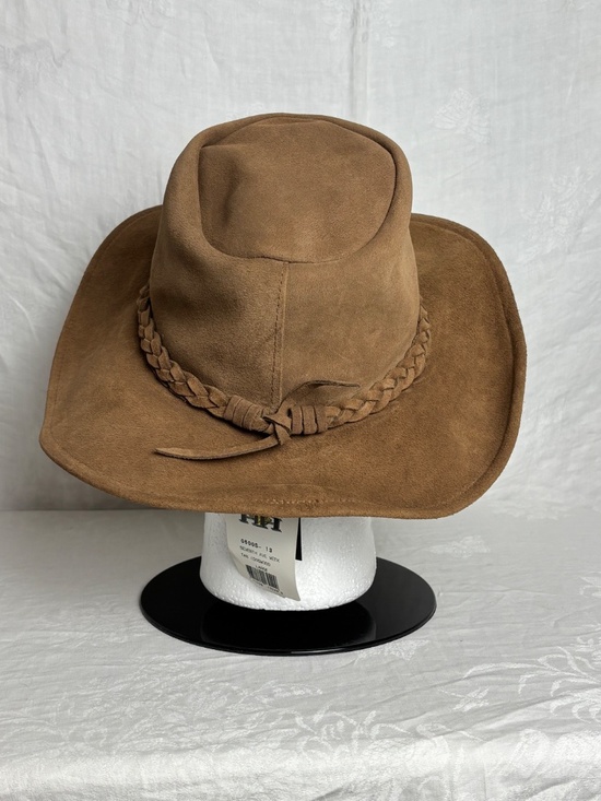 NWT Henschel Hat Co. Tan Suede Cow Hide Brimmed Hat Sz. L main image 4